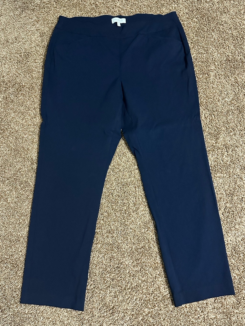 Talbots Navy Blue Ponte Pull On Dress Pants size 16W